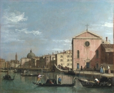 londongallery/follower of canaletto - venice - the grand canal facing santa croce